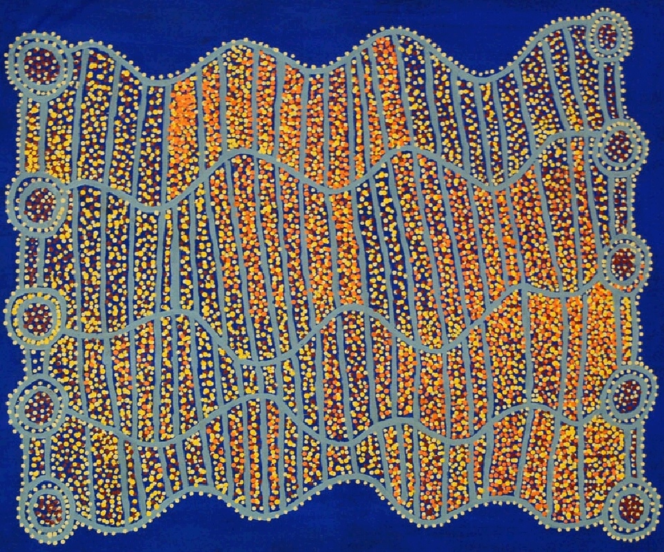 Ngapa Jukurrpa (Water Dreaming) - Puyurru - SJRWU2238/10 by Shorty Jangala Robertson