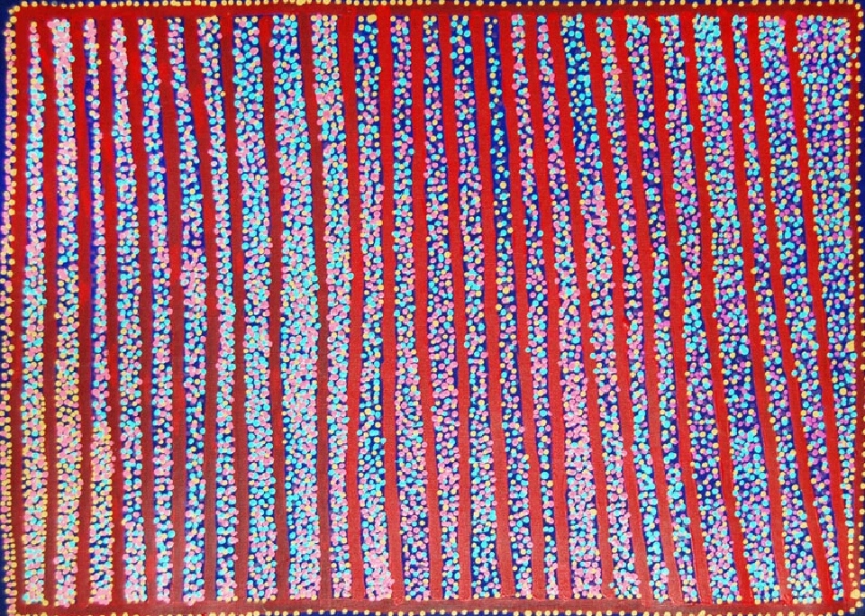 Ngapa Jukurrpa (Water Dreaming) - Puyurru - SJRWU4646a/09 by Shorty Jangala Robertson