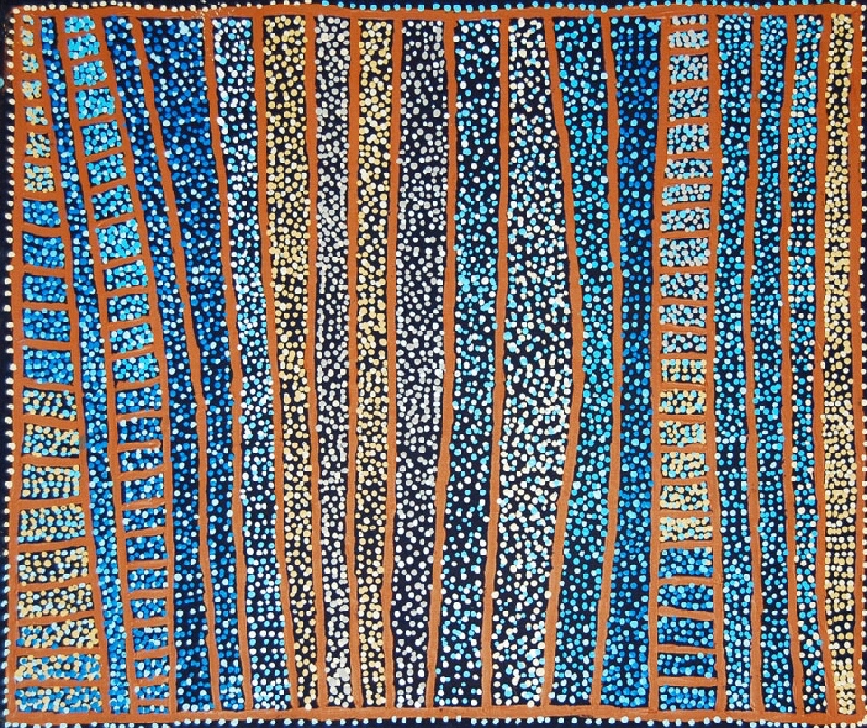 Ngapa Jukurrpa (Water Dreaming) - Puyurru - SJRWU4142/10 by Shorty Jangala Robertson