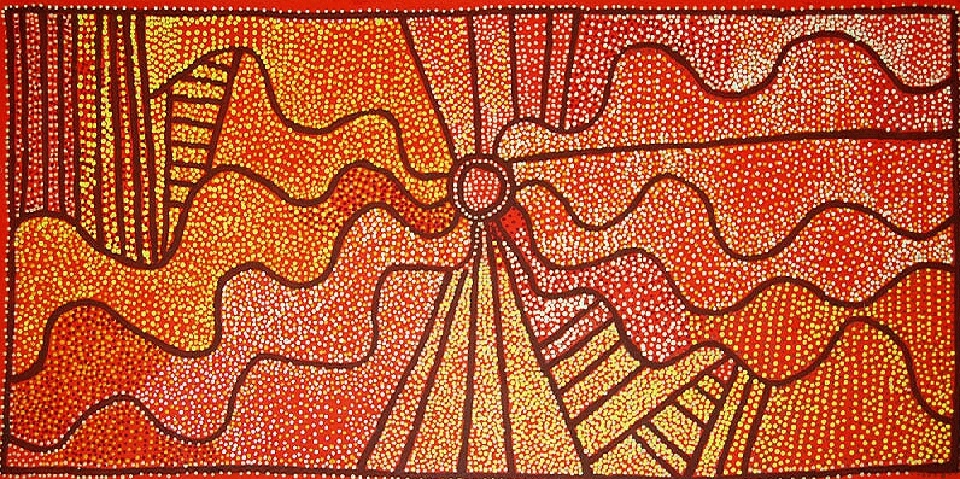 Ngapa Jukurrpa (Water Dreaming) - Puyurru - SJRWU751/09 by Shorty Jangala Robertson