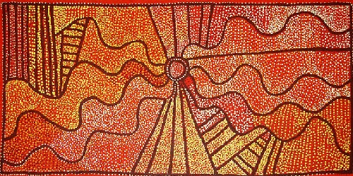 Ngapa Jukurrpa (Water Dreaming) - Puyurru - SJRWU751/09