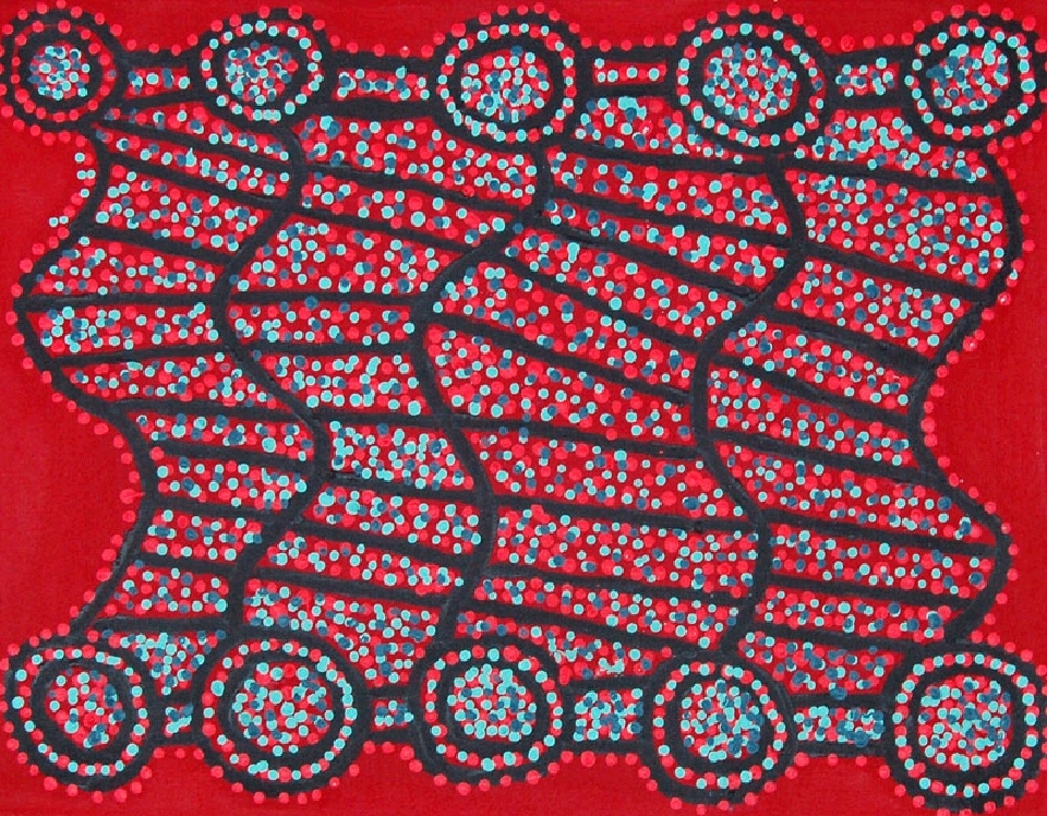 Ngapa Jukurrpa (Water Dreaming) - Pirlinyarnu - SJRWU3573/10 by Shorty Jangala Robertson