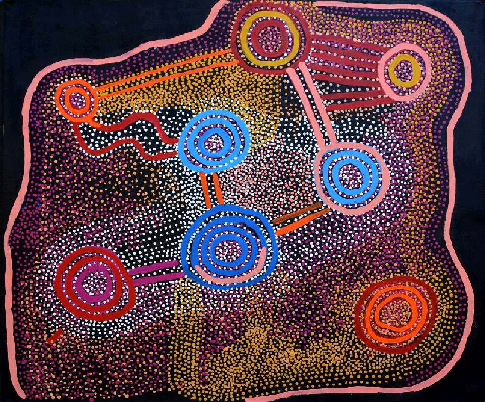 Ngapa Jukurrpa (Water Dreaming) - SJRWU3854/13 by Shorty Jangala Robertson