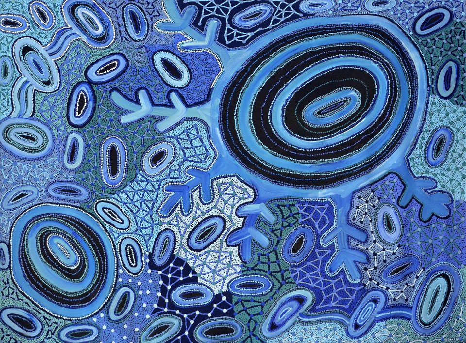 Warlukurlangu Jukurrpa (Fire Country Dreaming) - TNHWU3583/18 by Theo (Faye) Nangala Hudson