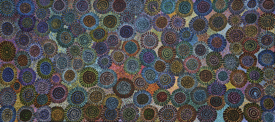 Jintiparnta Jukurrpa (Desert Truffle Dreaming) - Mina Mina - TNMWU293/20ny by Tina Napangardi Martin Robertson