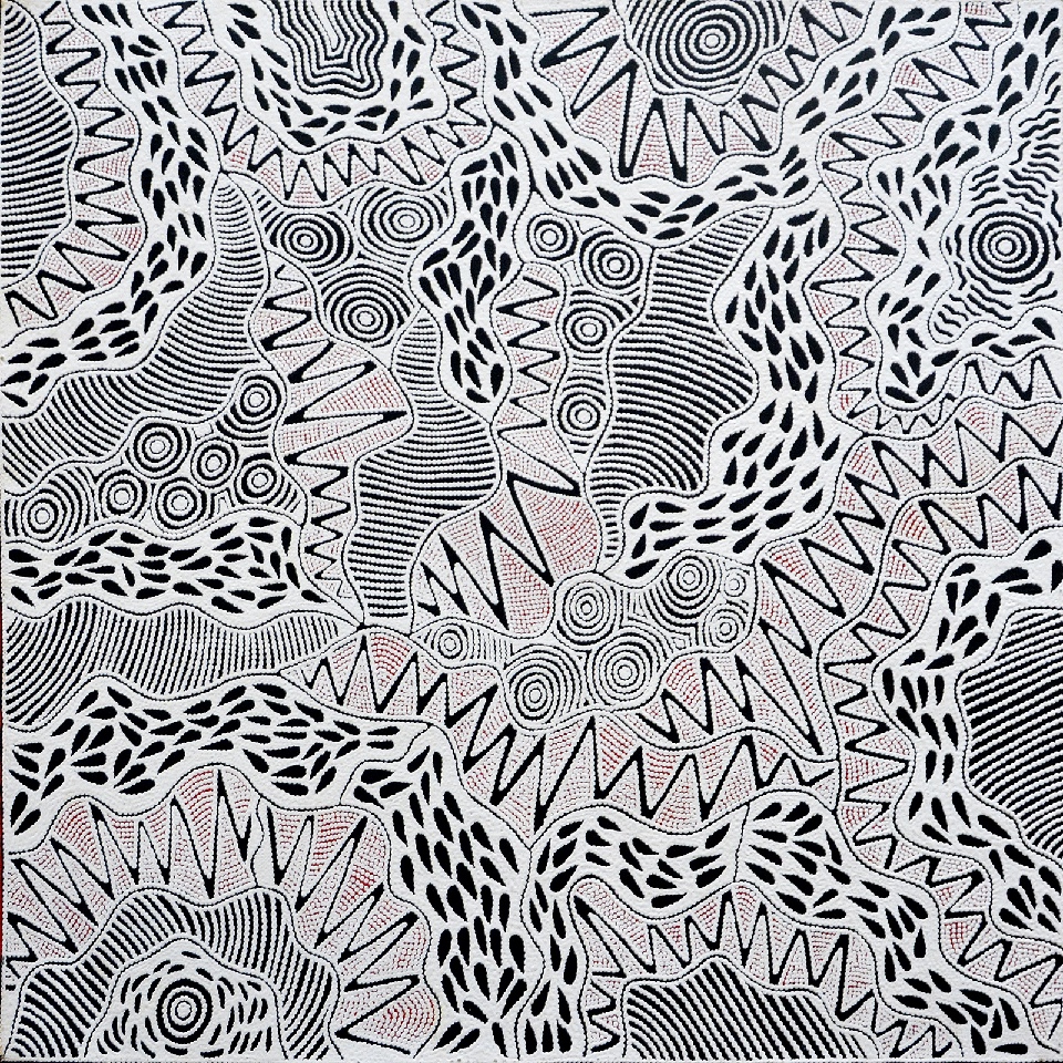 Pikilyi Jukurrpa (Vaughan Springs Dreaming) - UNHWU651/18ny by Ursula Napangardi Hudson