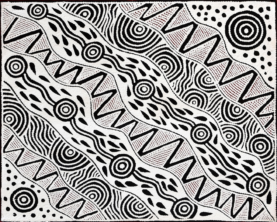 Pikilyi Jukurrpa (Vaughan Springs Dreaming) - UNHWU2353/20ny by Ursula Napangardi Hudson