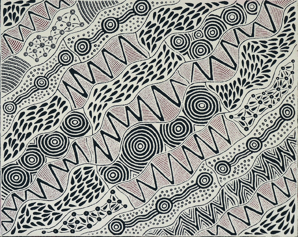 Pikilyi Jukurrpa (Vaughan Springs Dreaming) - UNHWU138/21 by Ursula Napangardi Hudson