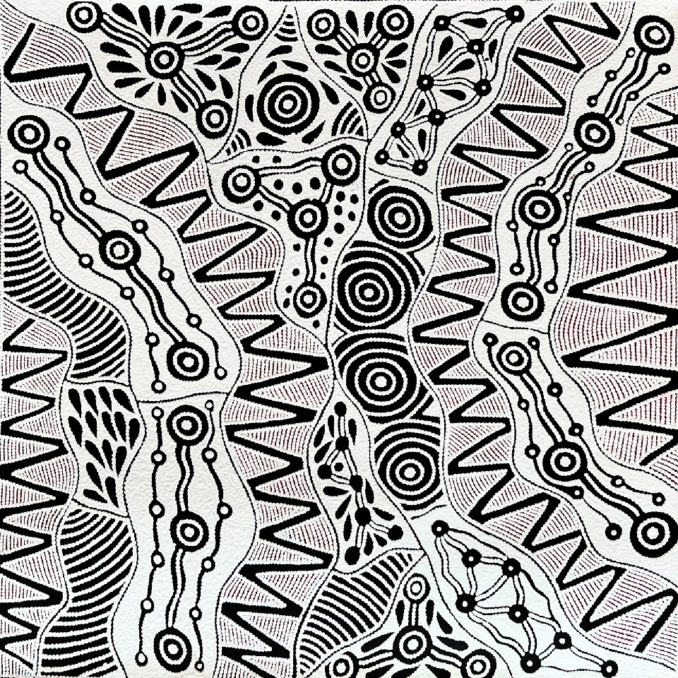 Pikilyi Jukurrpa (Vaughan Springs Dreaming) - UNHWU163/22 by Ursula Napangardi Hudson