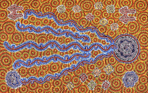 Ngapa Jukurrpa (Water Dreaming) - Wapurtali - VNKWU1721/22