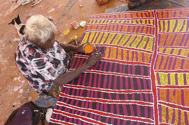 aerial perspective of artist painting