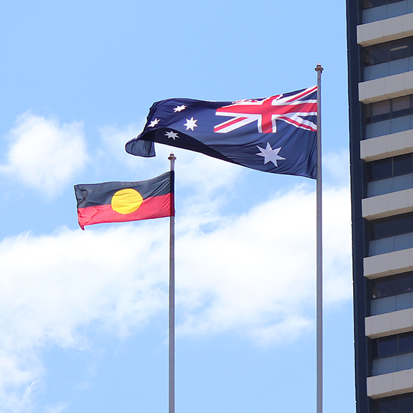 Flag flying in Sydney