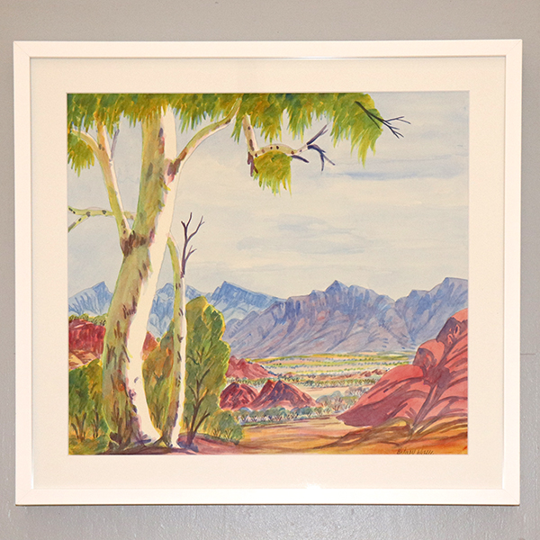 A framed Aboriginal watercolour painting