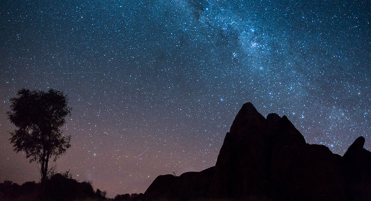 The night sky in Central Australia, filled with stars