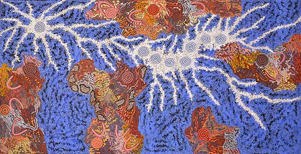 Gabriella Possum Nungurrayi 'Grandmother's Country and Seven Sisters Dreaming' GPNU18149 120 x 226cm