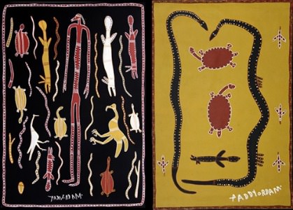 traditional Aboriginal art from Northern Territory depicting turtles